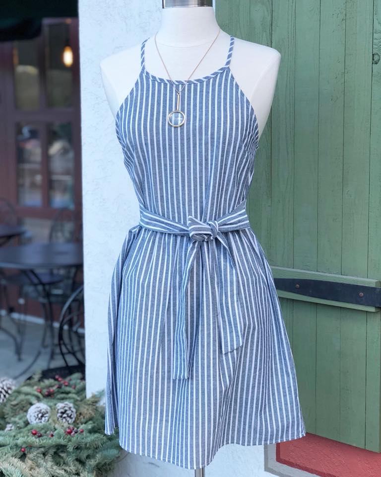 Dress - SS Stripe W.Tie