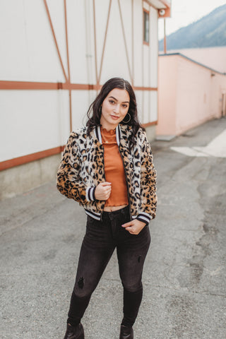 Cat Power Leopard Bomber Jacket
