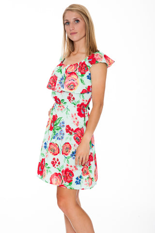 Dress - Mint Floral Ruffle - 2