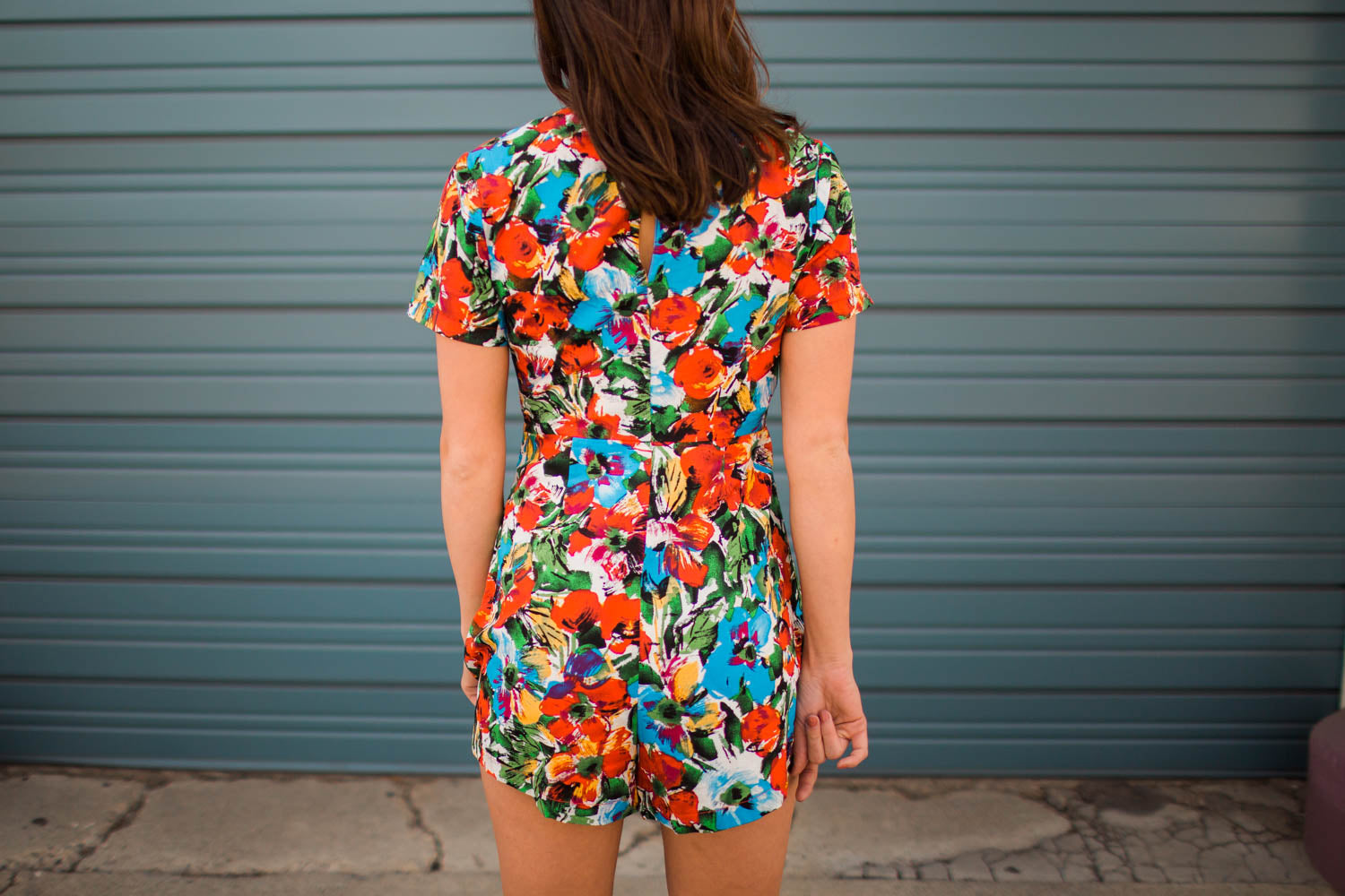 Romper - Lush Floral Tie Front Romper