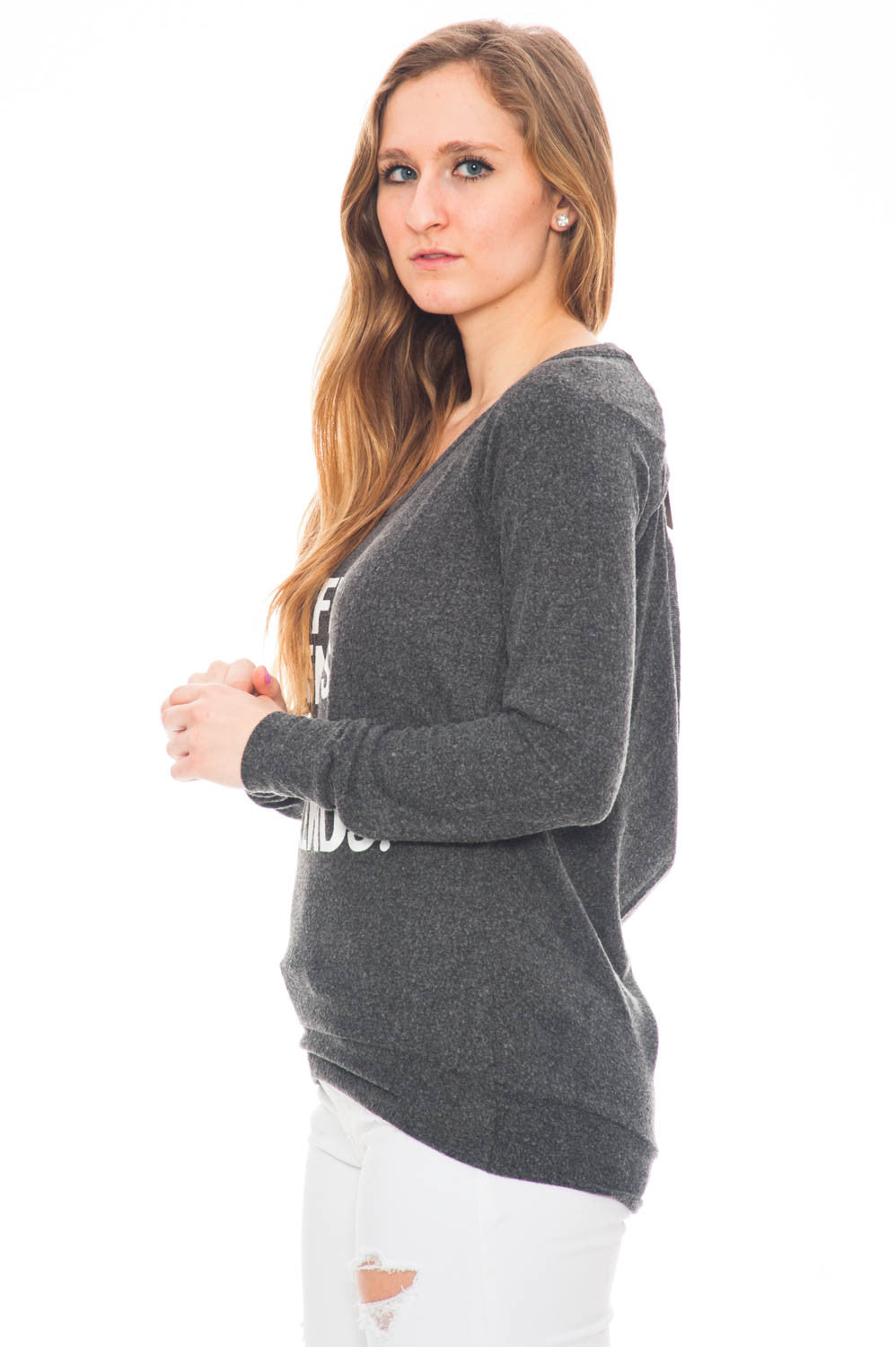 Sweater - Coffee. Friends. & Weekends Open Back Top by Chaser