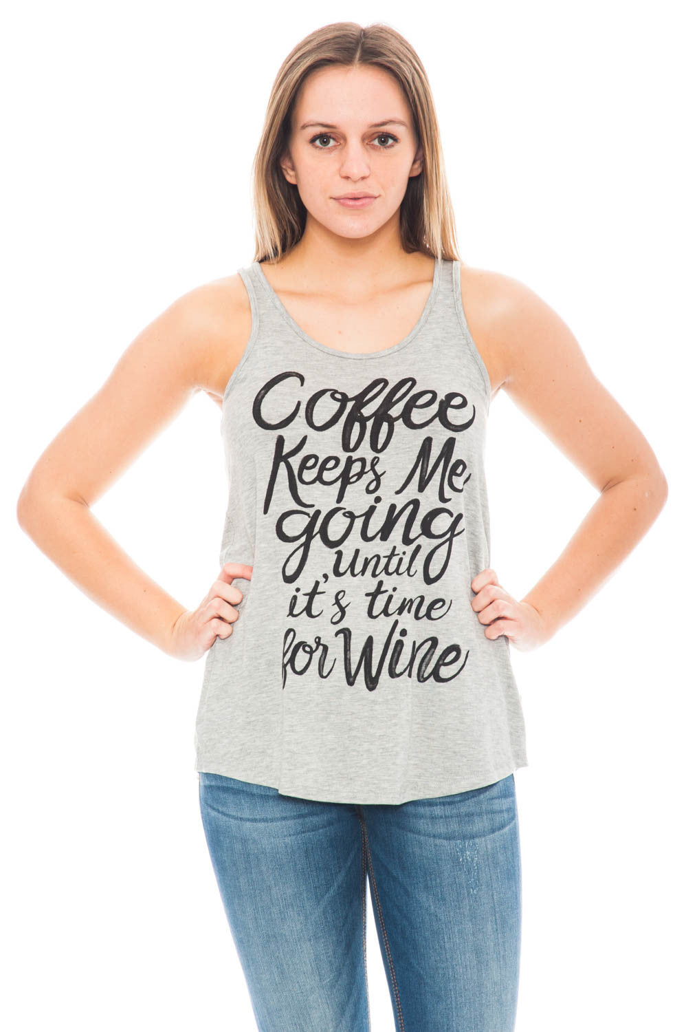 Tank - Coffee Keeps Me Going Until It's time To Drink Wine Racerback