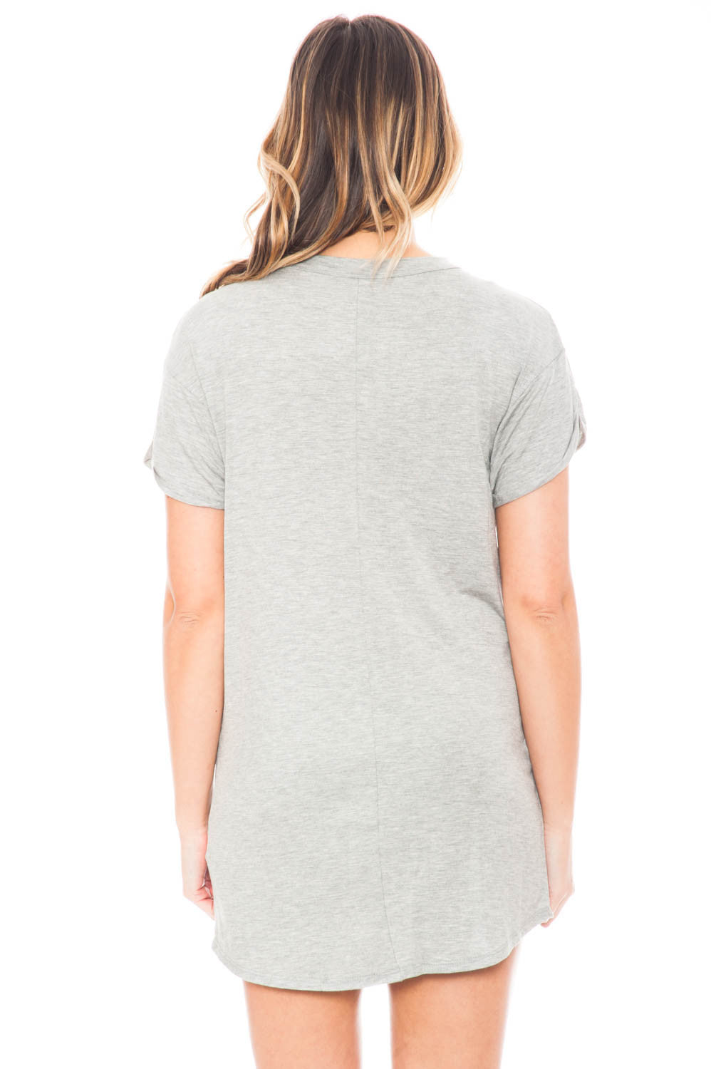 Dress - Short Sleeve Choker T-Shirt Dress