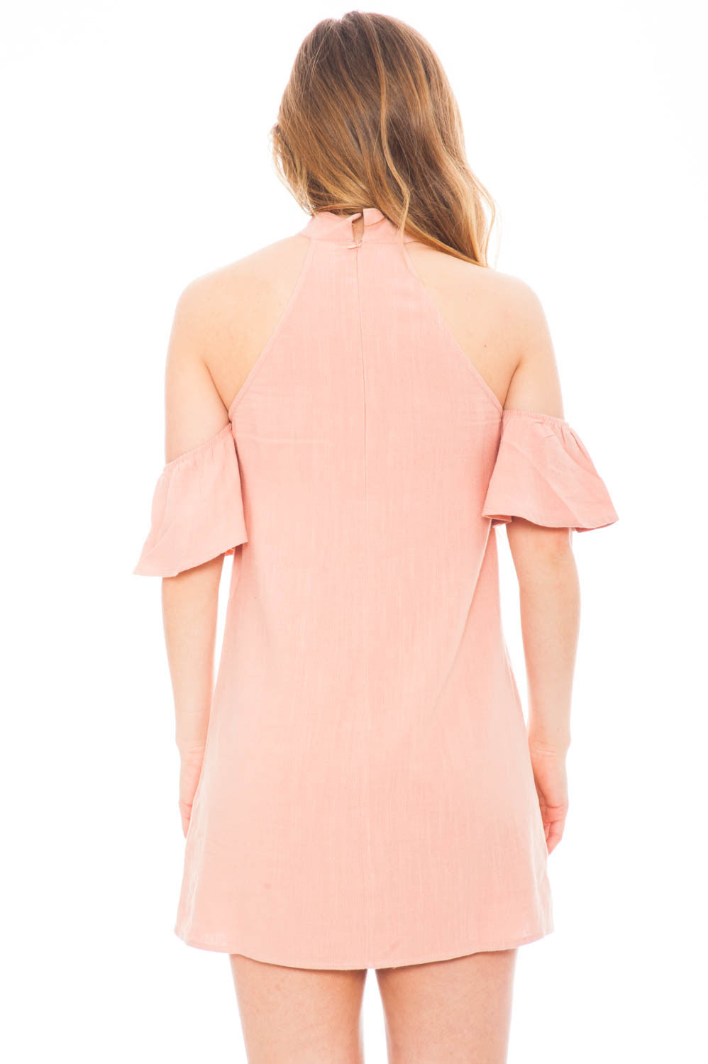 Dress - Mock Neck Cold Shoulder Shift Dress