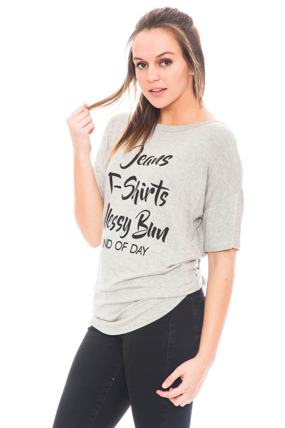 Tee - Jeans, T-Shirt, Messy Bun Kind of Day