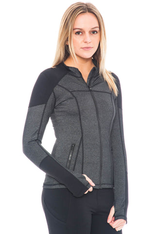 Jacket - Activewear Top with Zipper Details By Motion by Coalition