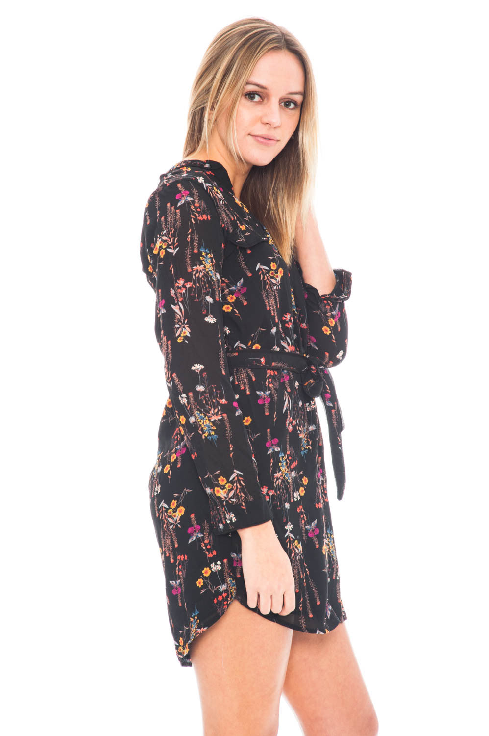 Dress - Printed Dress With Tie waist by Everly (Final Sale)