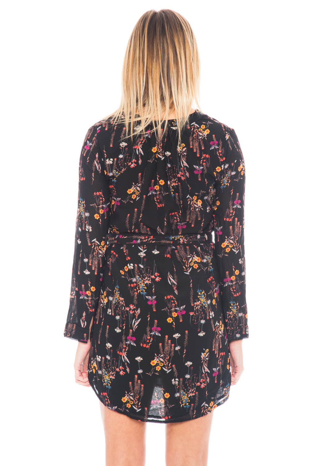 Dress - Printed Dress With Tie waist by Everly (Final Sale)