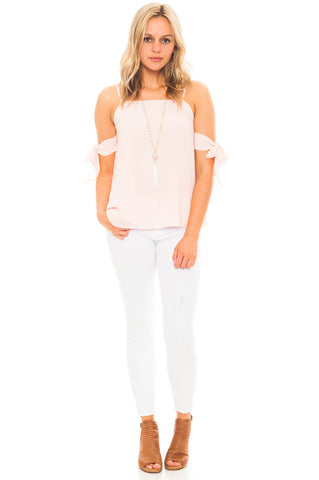 Blouse - Chiffon Bow Sleeve Top