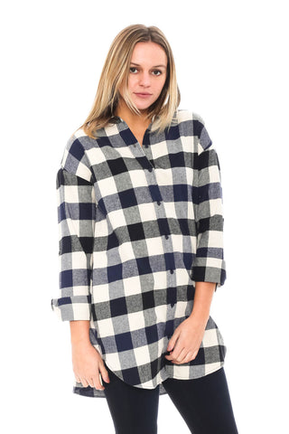 Tunic - Plaid Button Up Top