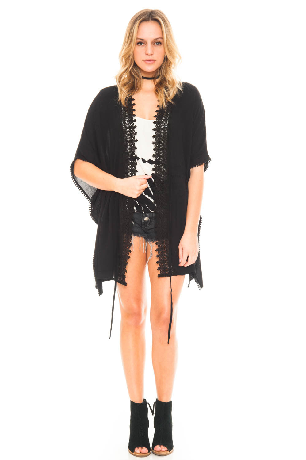 Kimono - Boho Kimono with Crochet Detail