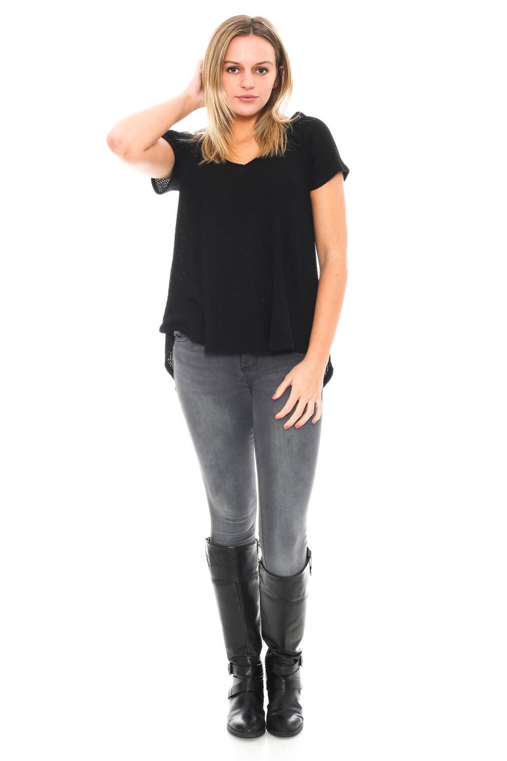 Shirt - High Low Top with Criss-Cross Back by Paper Crane