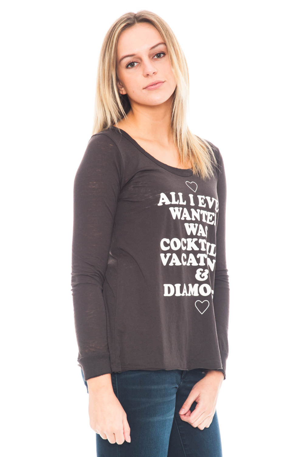 Shirt - All I Ever Wanted Was Cocktails Vacations & Diamonds Top by Chaser