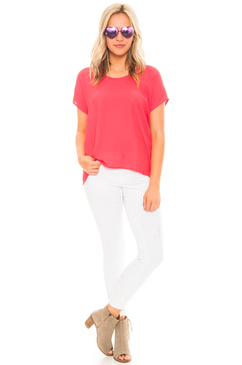 Shirt - The Perfect Pink Chiffon Top by Lush