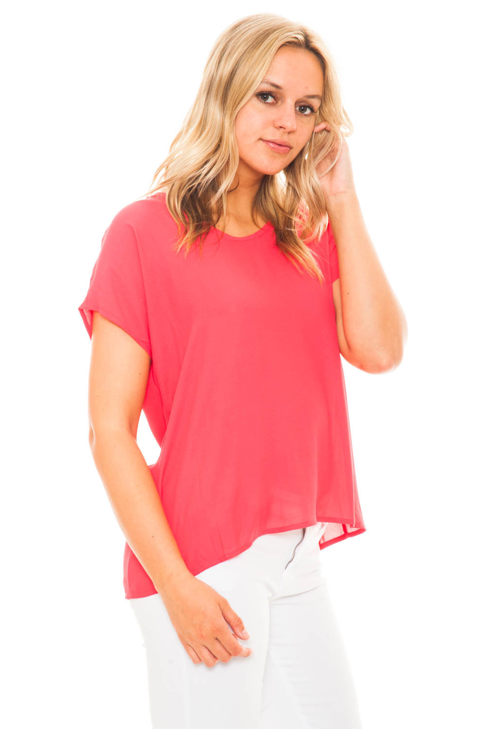 Shirt - The Perfect Pink Chiffon Top by Lush
