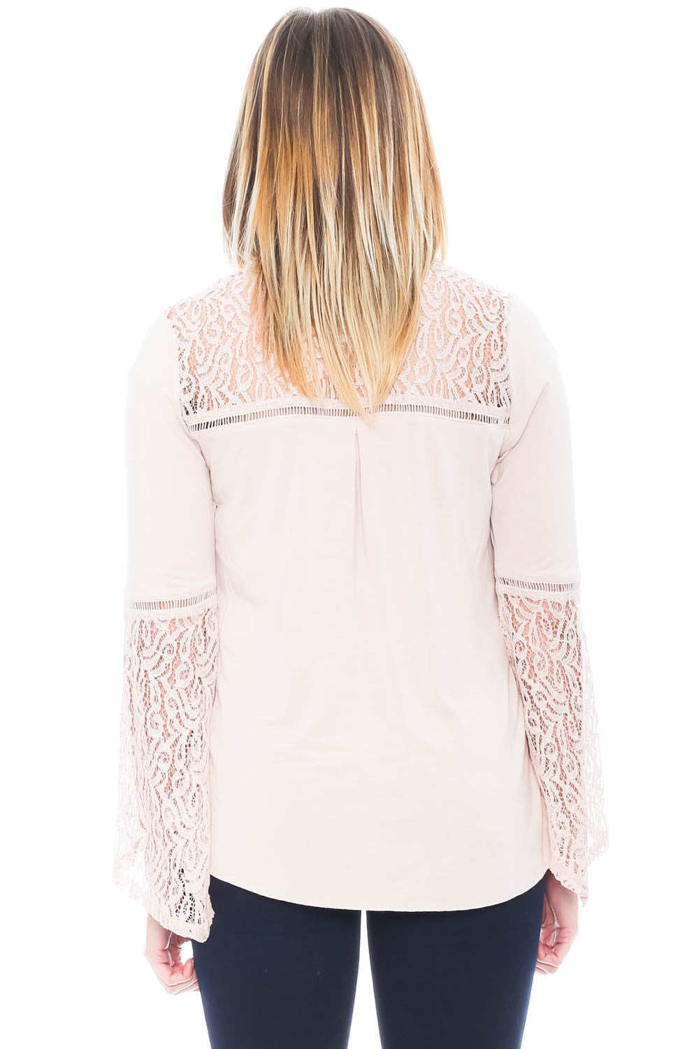 Shirt - Bell Sleeve Top with Criss-Cross Front By Democracy