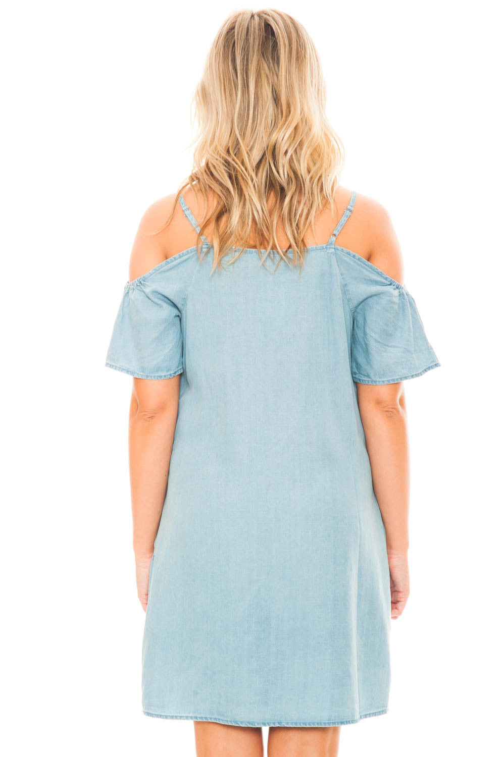 Dress - Embroidered Tensile Cold Shoulder Dress
