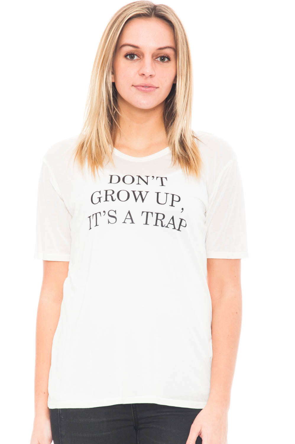 Tee - Don't Grow Up It's a Trap Sheer Top