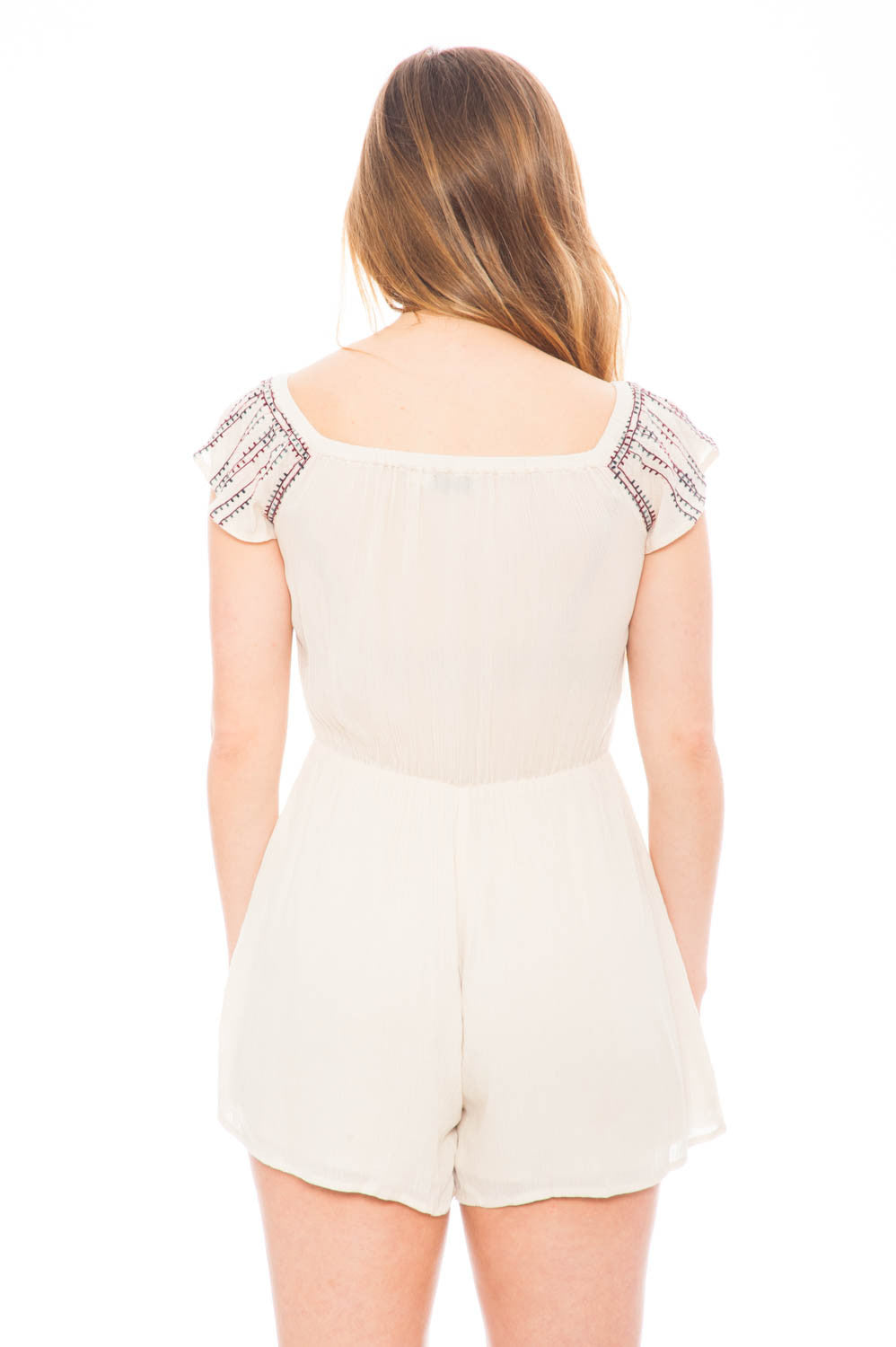 Dress - Off Shoulder Embroidered Romper with Tassels by Lush