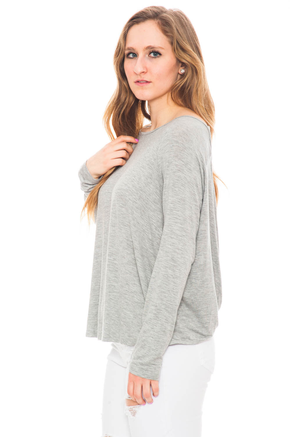 Shirt - Long Sleeve Top with an Open Back