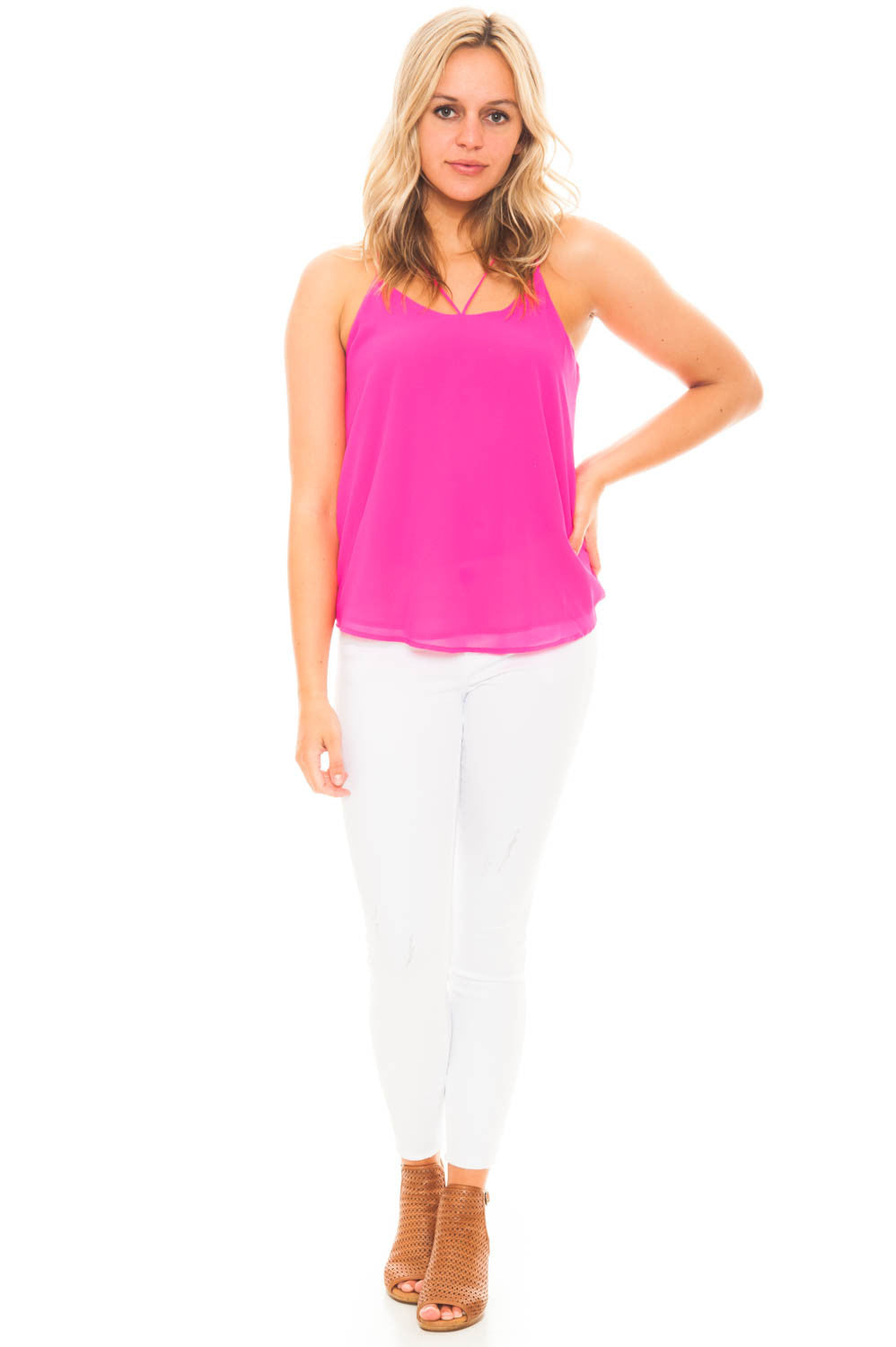 Tank - Strappy Chiffon Cami