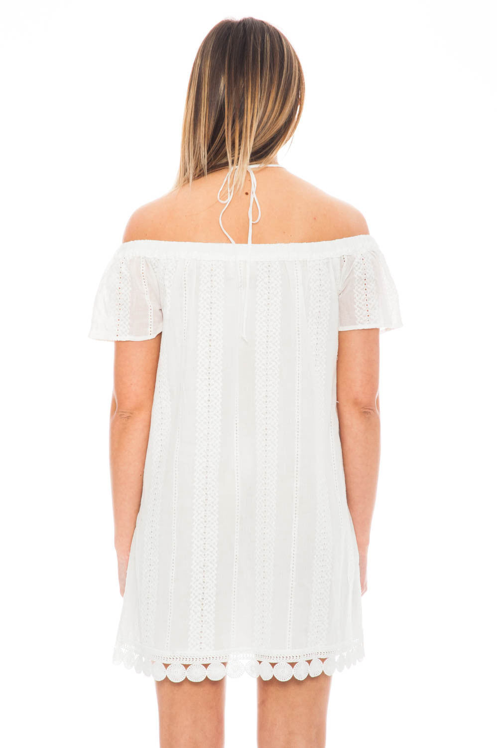 Dress - Embroidered Halter/Off Shoulder Dress by Everly
