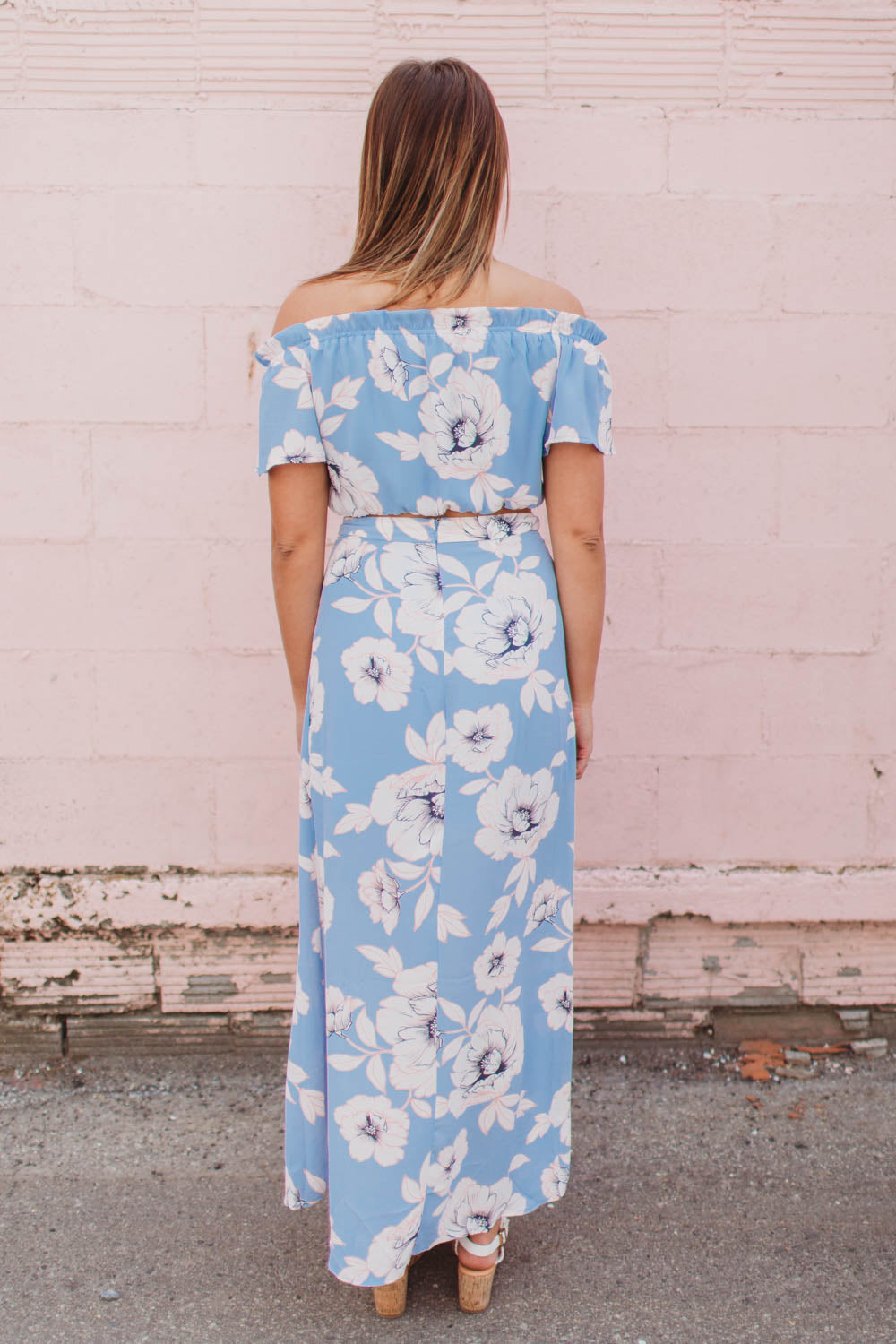 Skirt - Floral Wrap Maxi Skirt with Slit