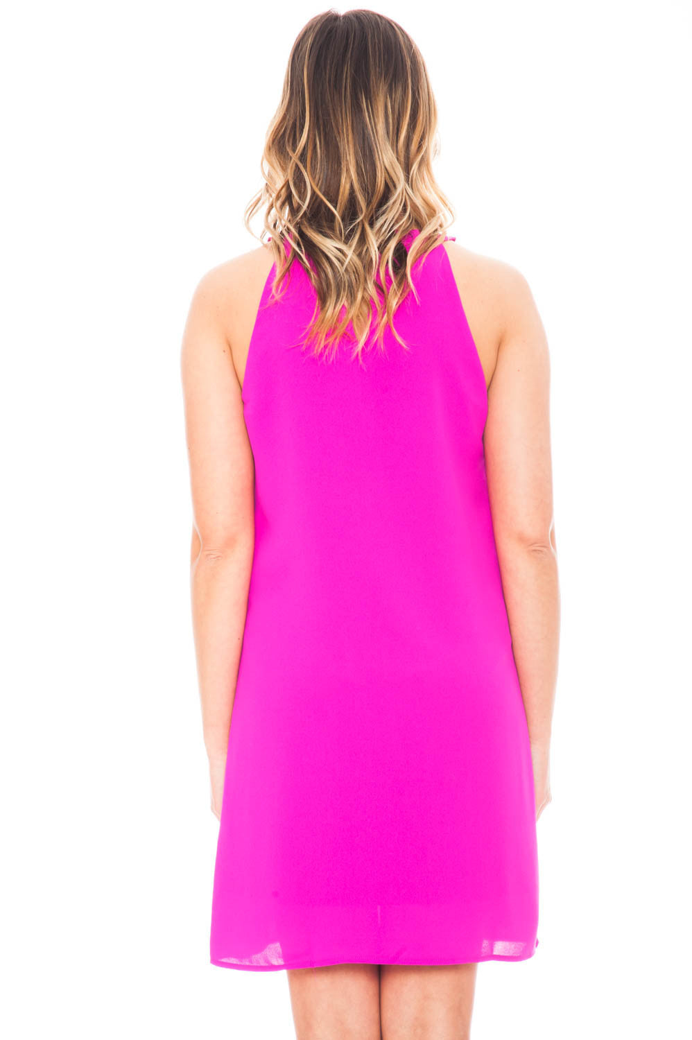 Dress - Chiffon Shift Dress with Cut Out Detail