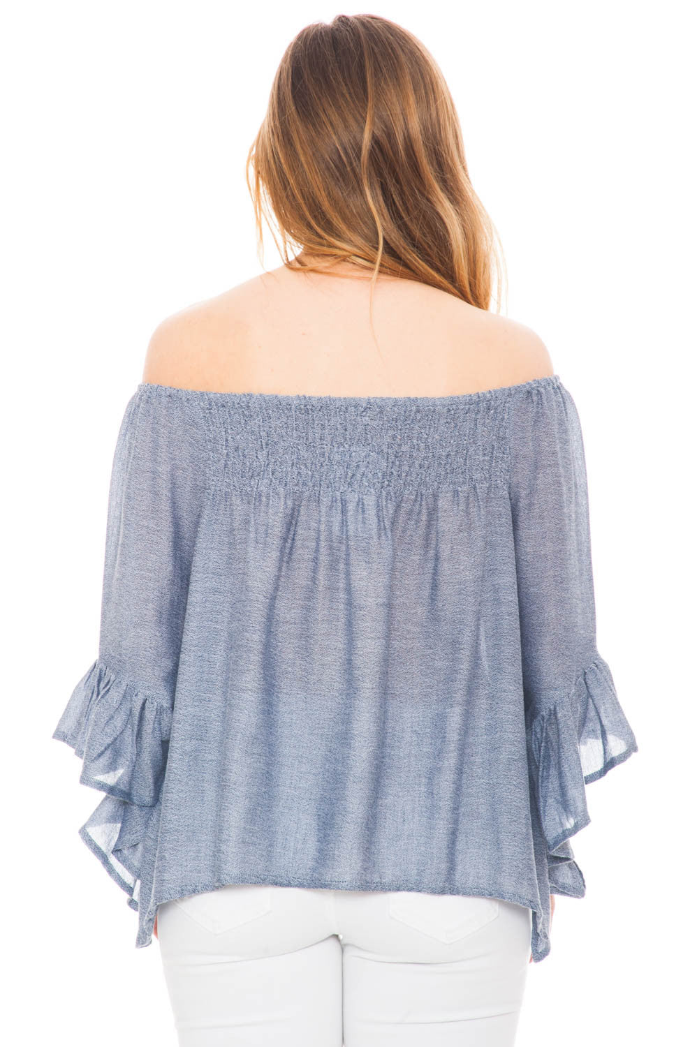 Shirt - Off Shoulder Flared Sleeve Top