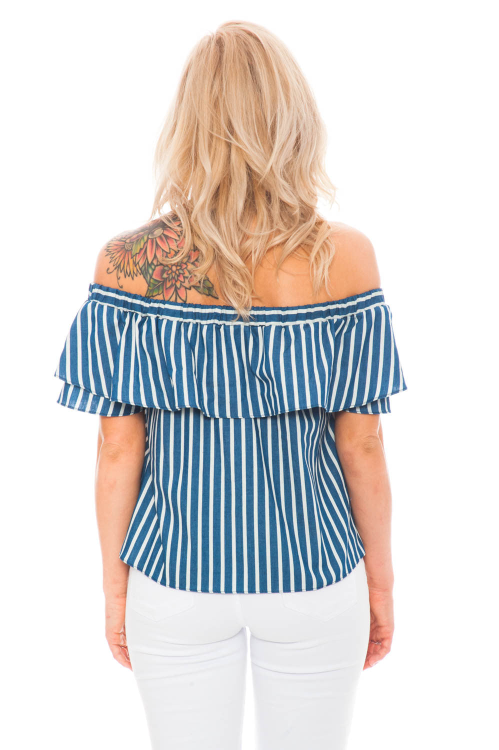 Crop - Off Shoulder Ruffle Top by Everly