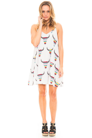 Dress - Bullhead Print Chiffon Swing Dress
