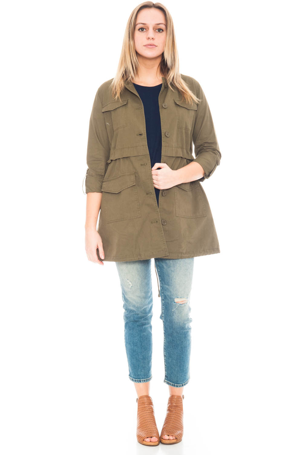 Jacket - Antigone by BB Dakota jacket with a drawstring waist