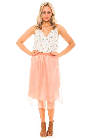 Skirt - Tutu Pleated Midi Skirt