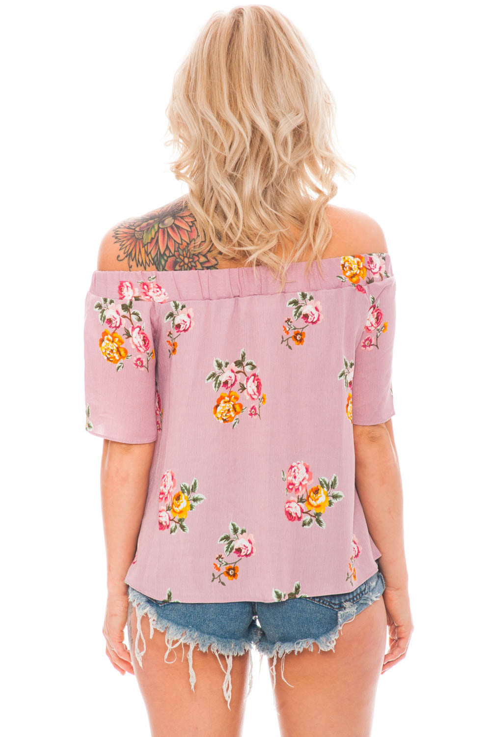 Blouse - Off Shoulder Floral Top by Everly