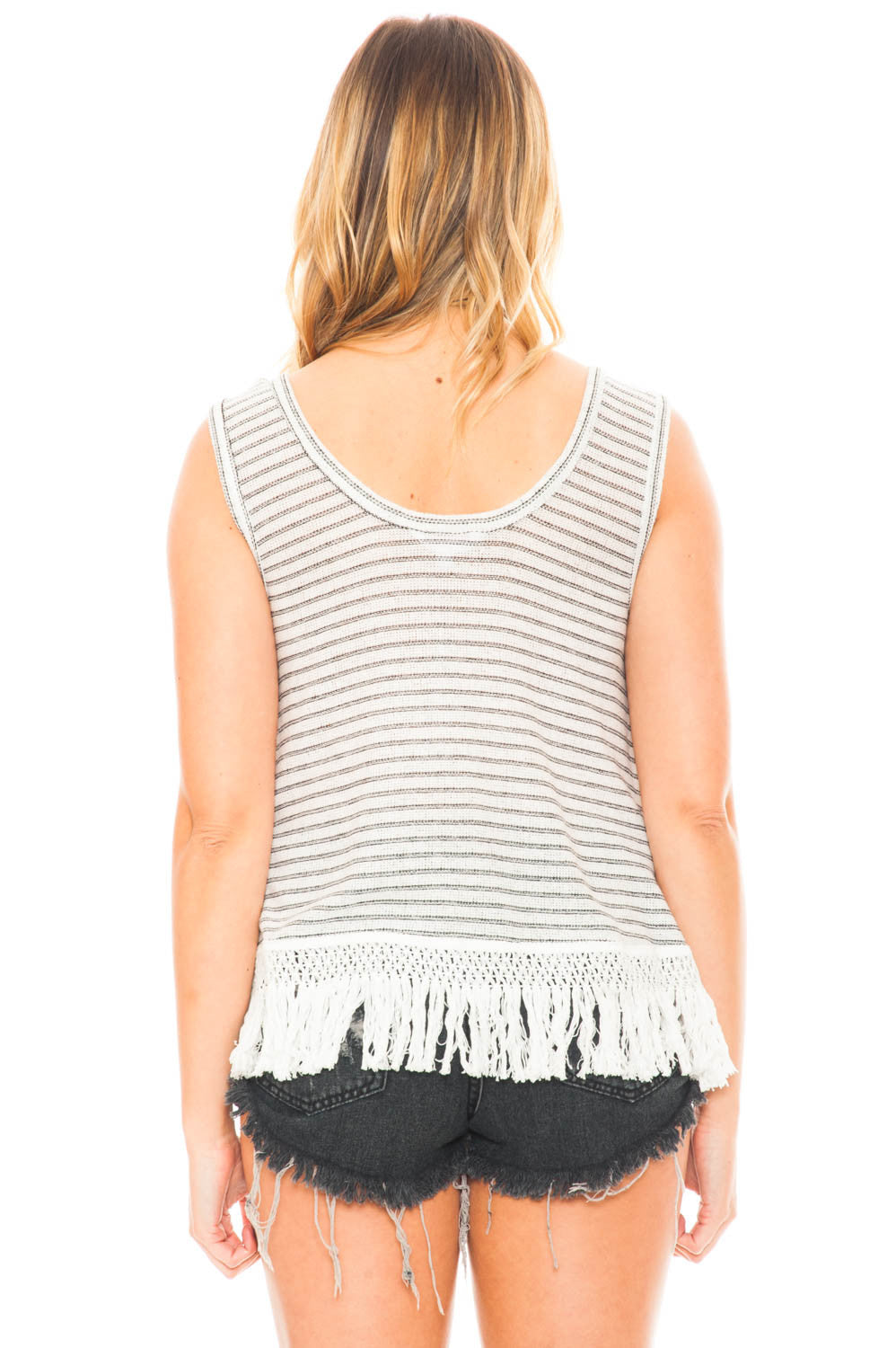 Tank - Nessa by BB Dakota Knit Fringe Top