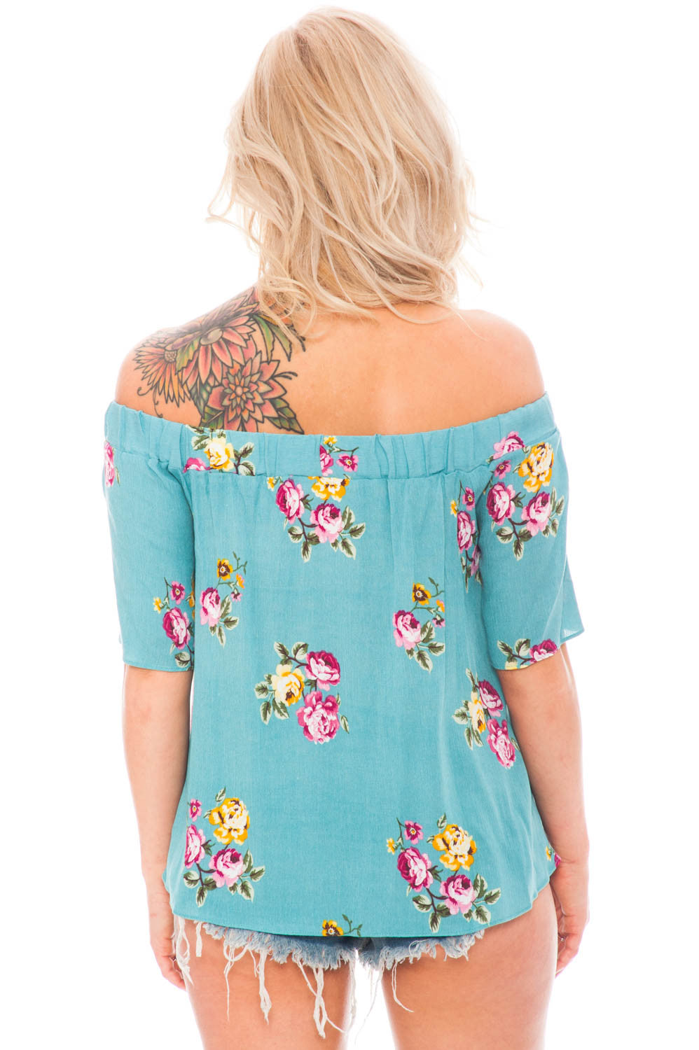 Blouse - Off Shoulder Floral Top by Everly