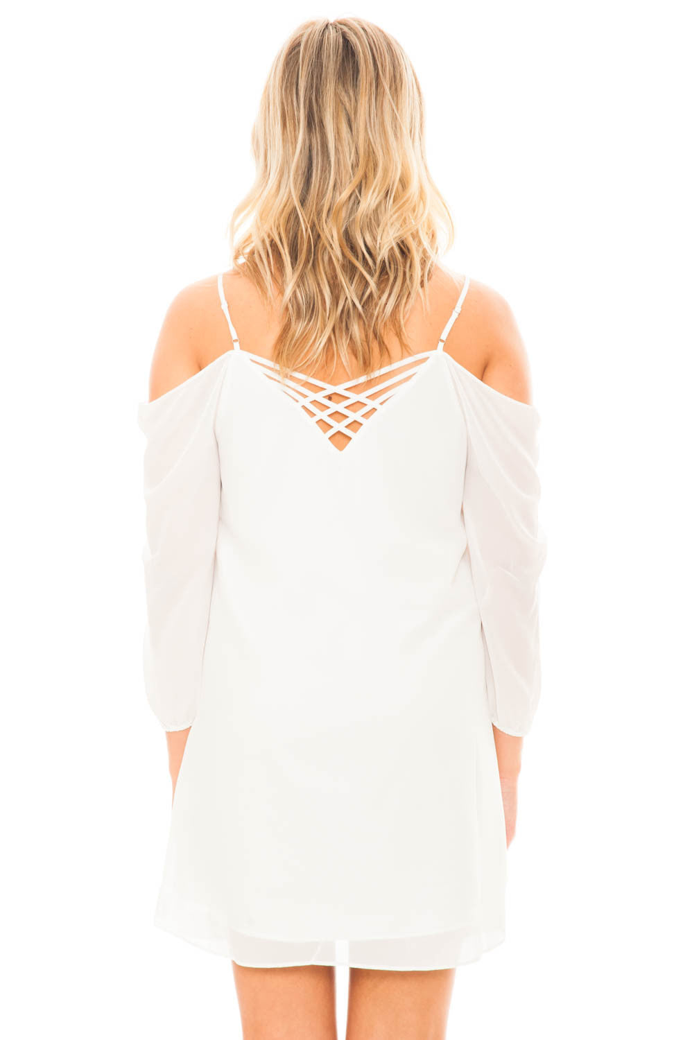 Dress - Criss Cross Back Cold Shoulder dress