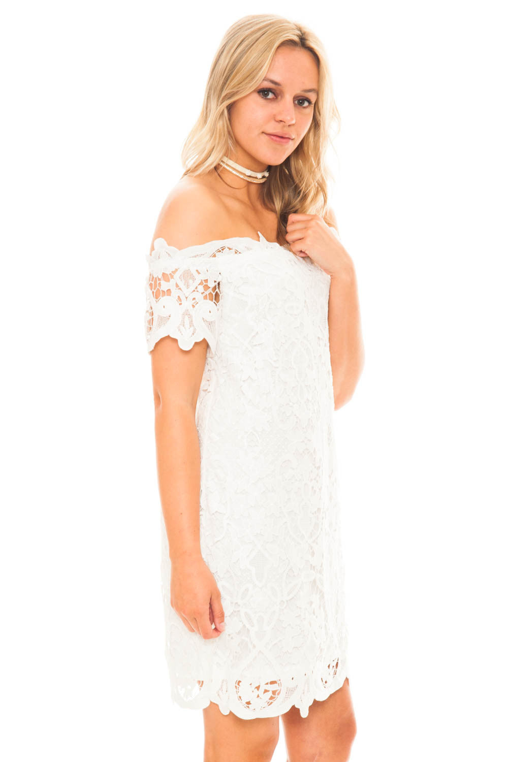 Dress - Lace Off Shoulder Dress by Lush