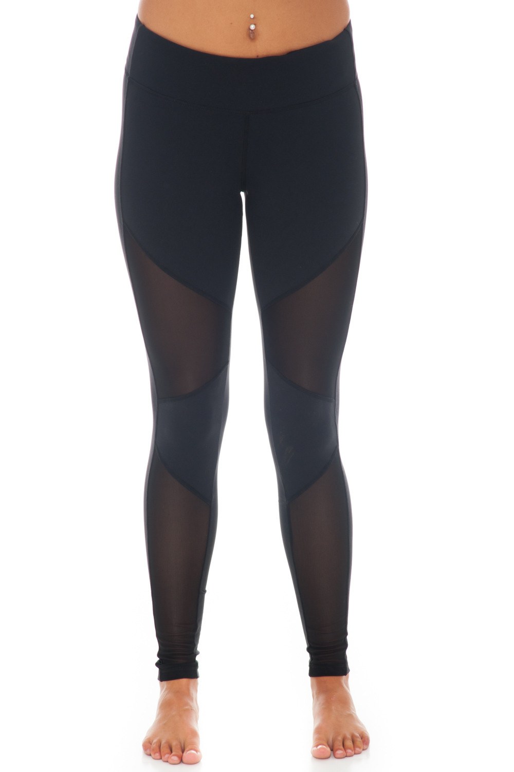 Workout leggings with mesh cutouts top
