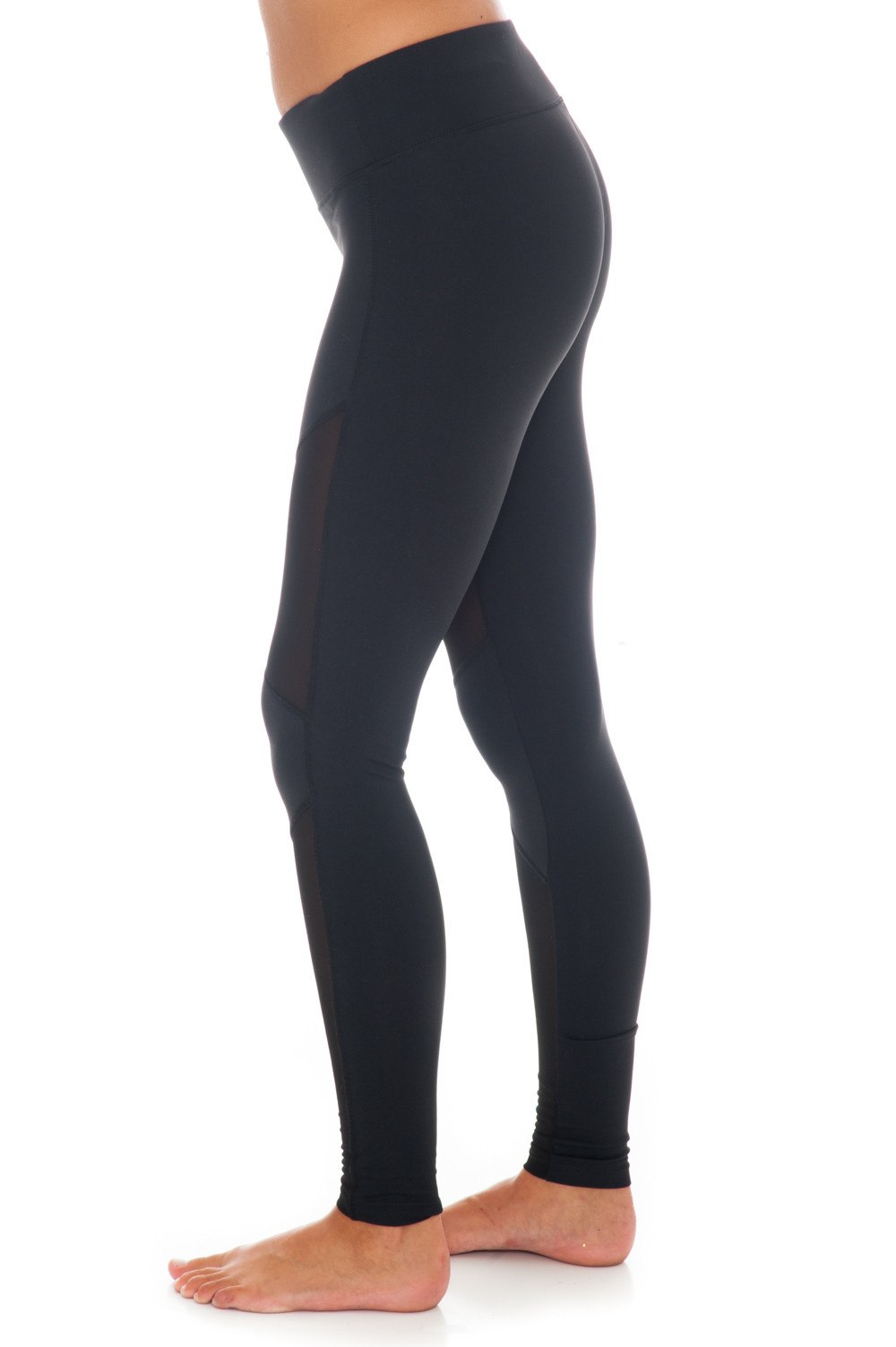 SOLOW Side Mesh Cutout Legging Black 3006E1 - Free Shipping at Largo Drive