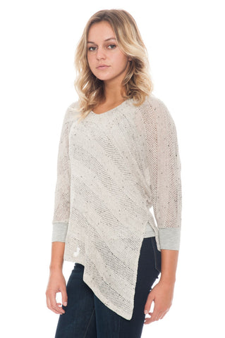 Blouse - Knit with Asymmetrical Hem - 1