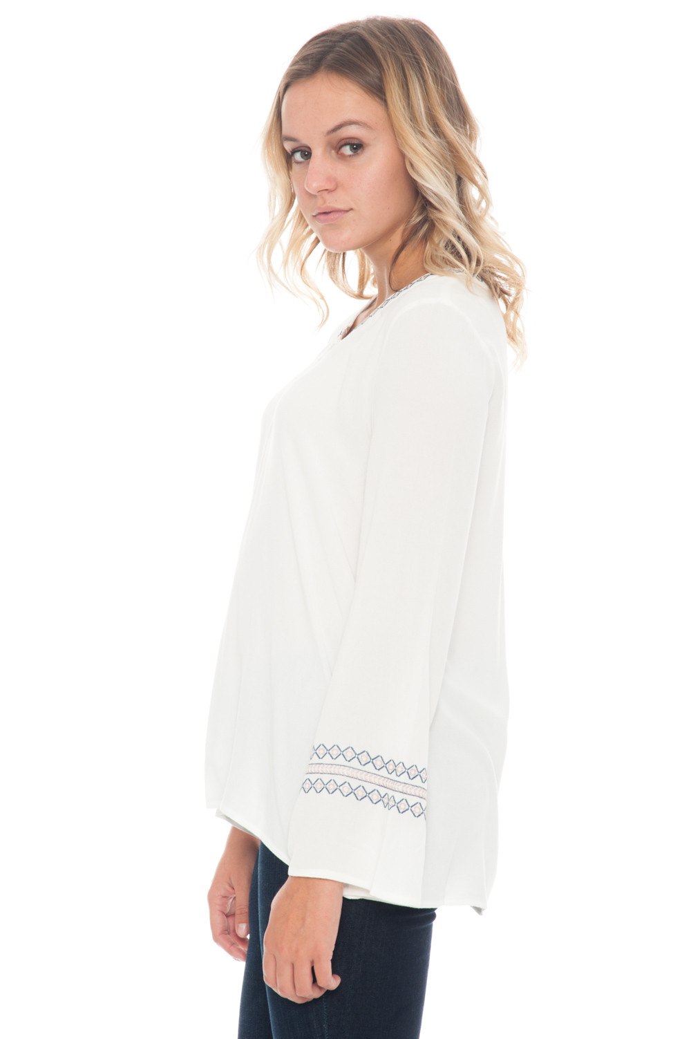 Blouse - Lace Up with Sleeve Detail - 3