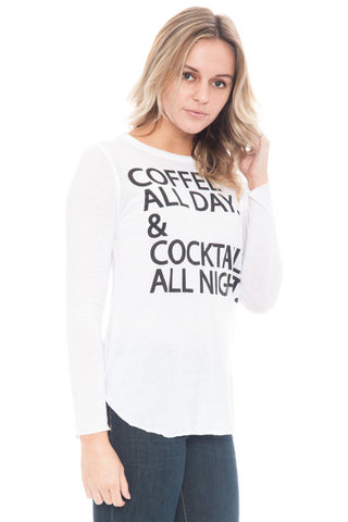 Shirt - Coffee All Day & Cocktails All Night Top by Chaser