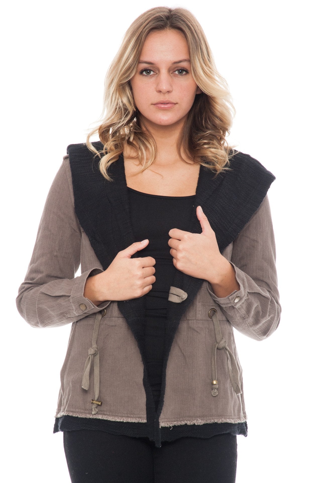 Jacket - Contrast Hoodie By Paper Crane (Final Sale)