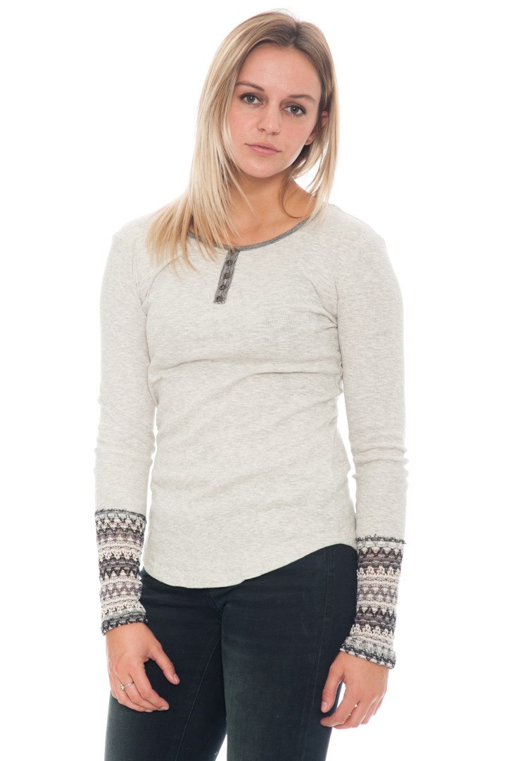 Shirt - Henley Top with Cuff Detailing
