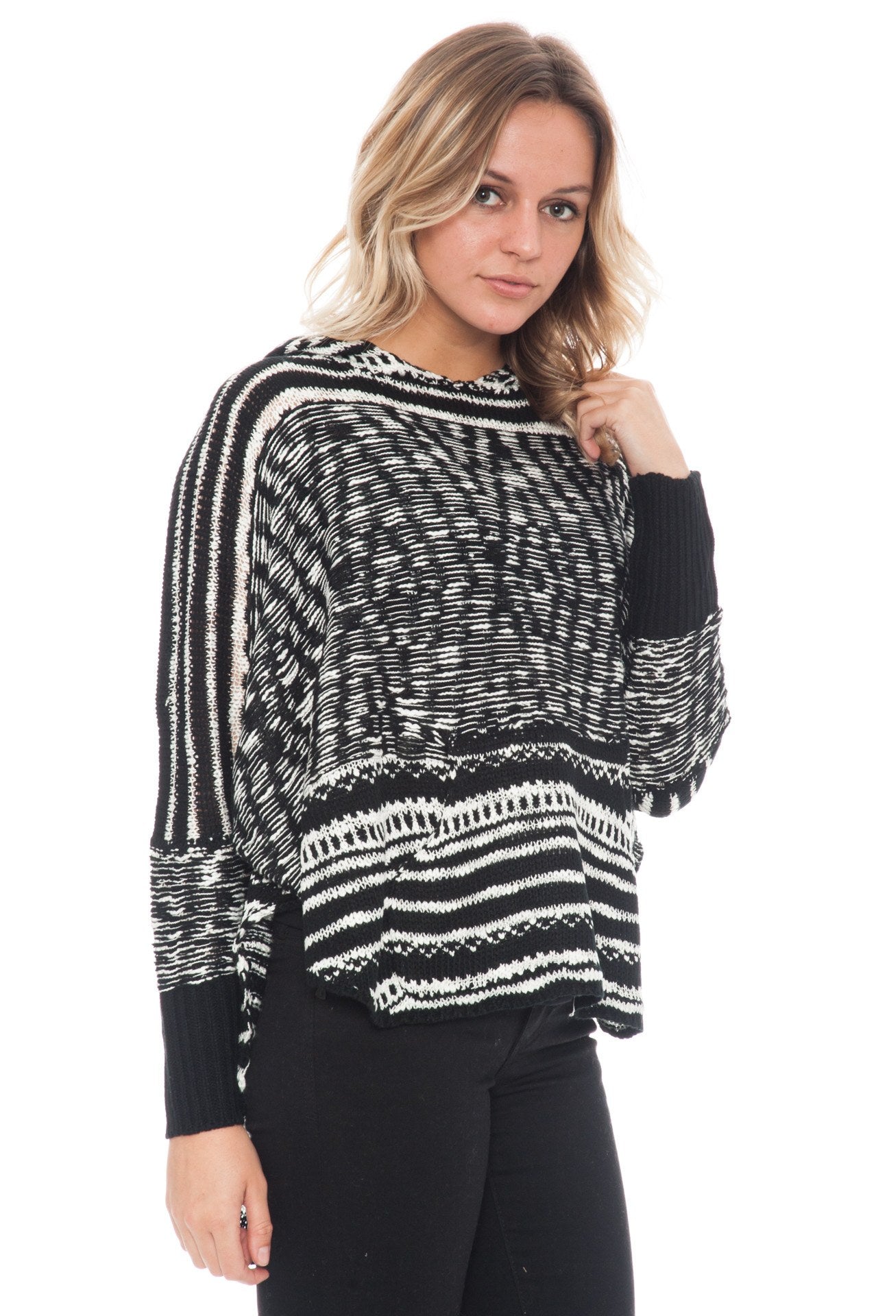 Sweater - Hooded Dolman Knit Top By Paper Crane (Final Sale)