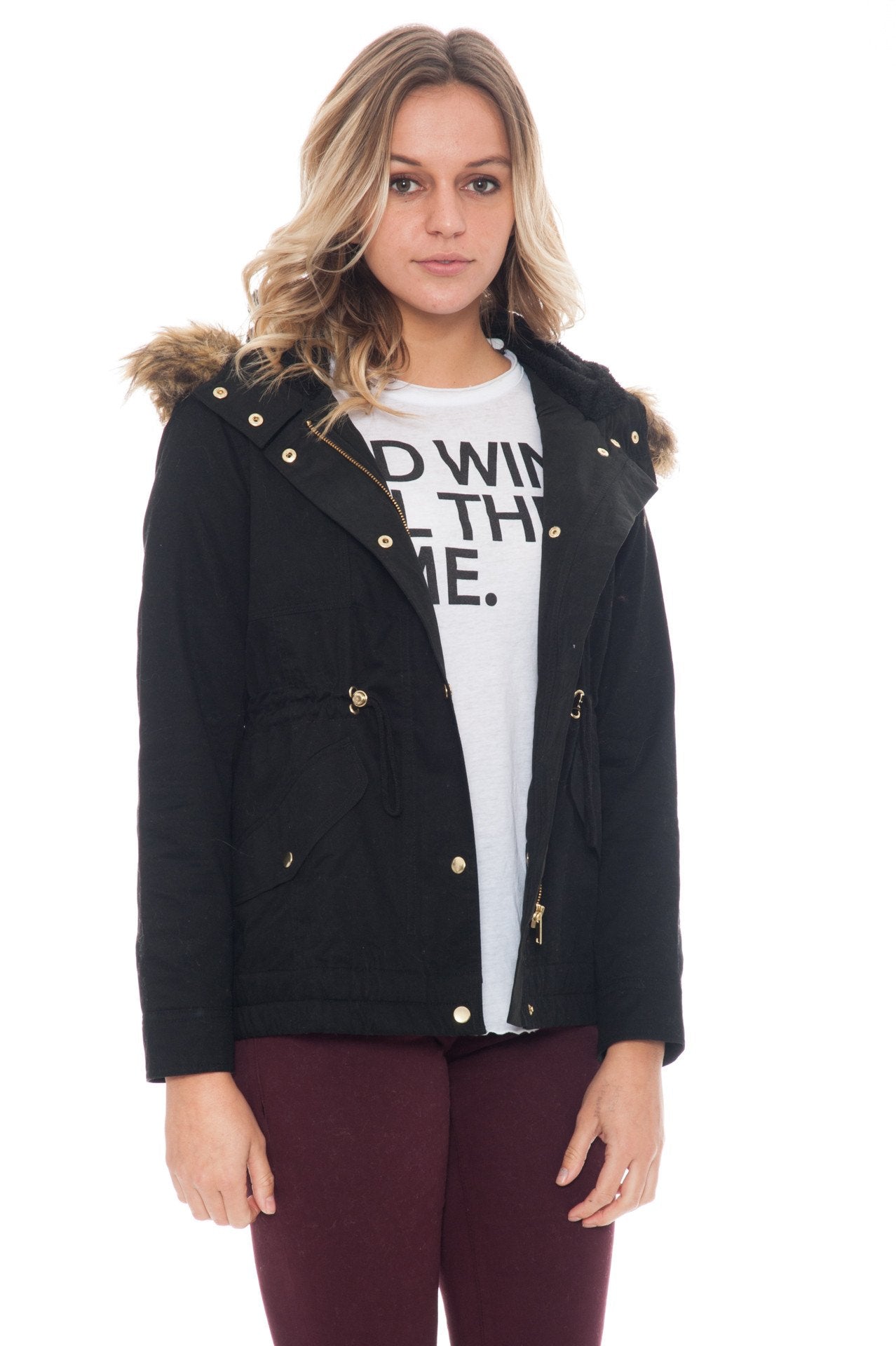 Jacket - Double Lined with Fur Hood and Full Length Zipper (Final Sale)