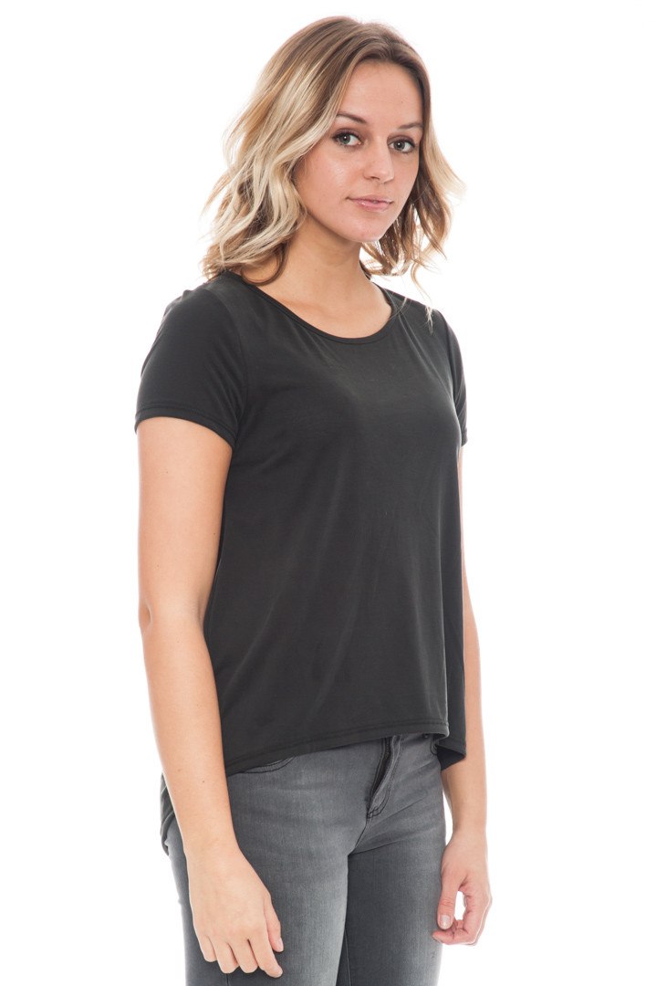 Shirt - High Low Tee with Cut Out Back By Paper Crane