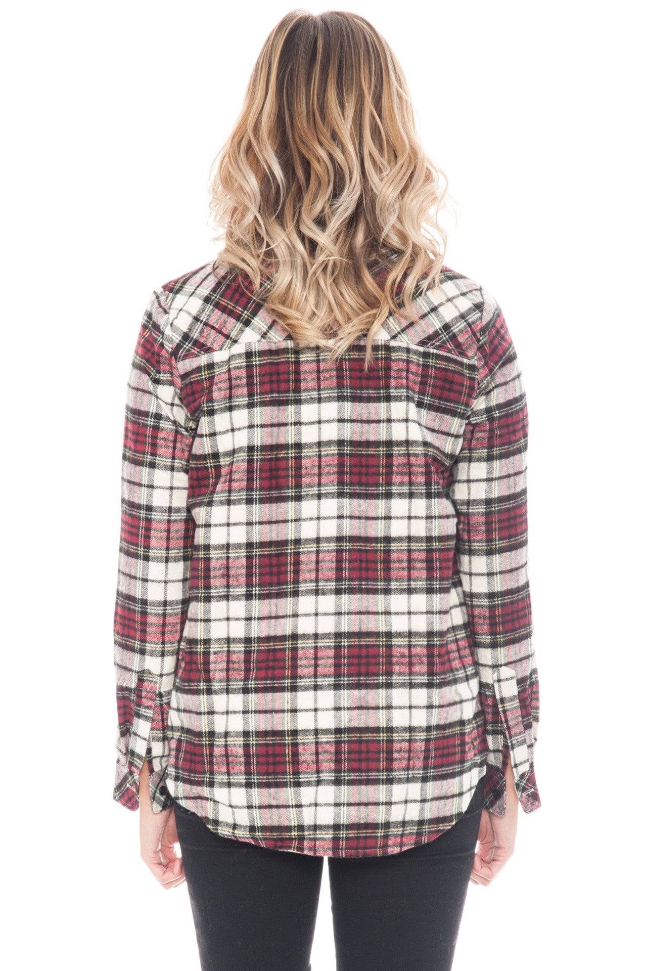 Shirt - Plaid Flannel Button Up with Sherpa Lining By Paper Crane (Final Sale)
