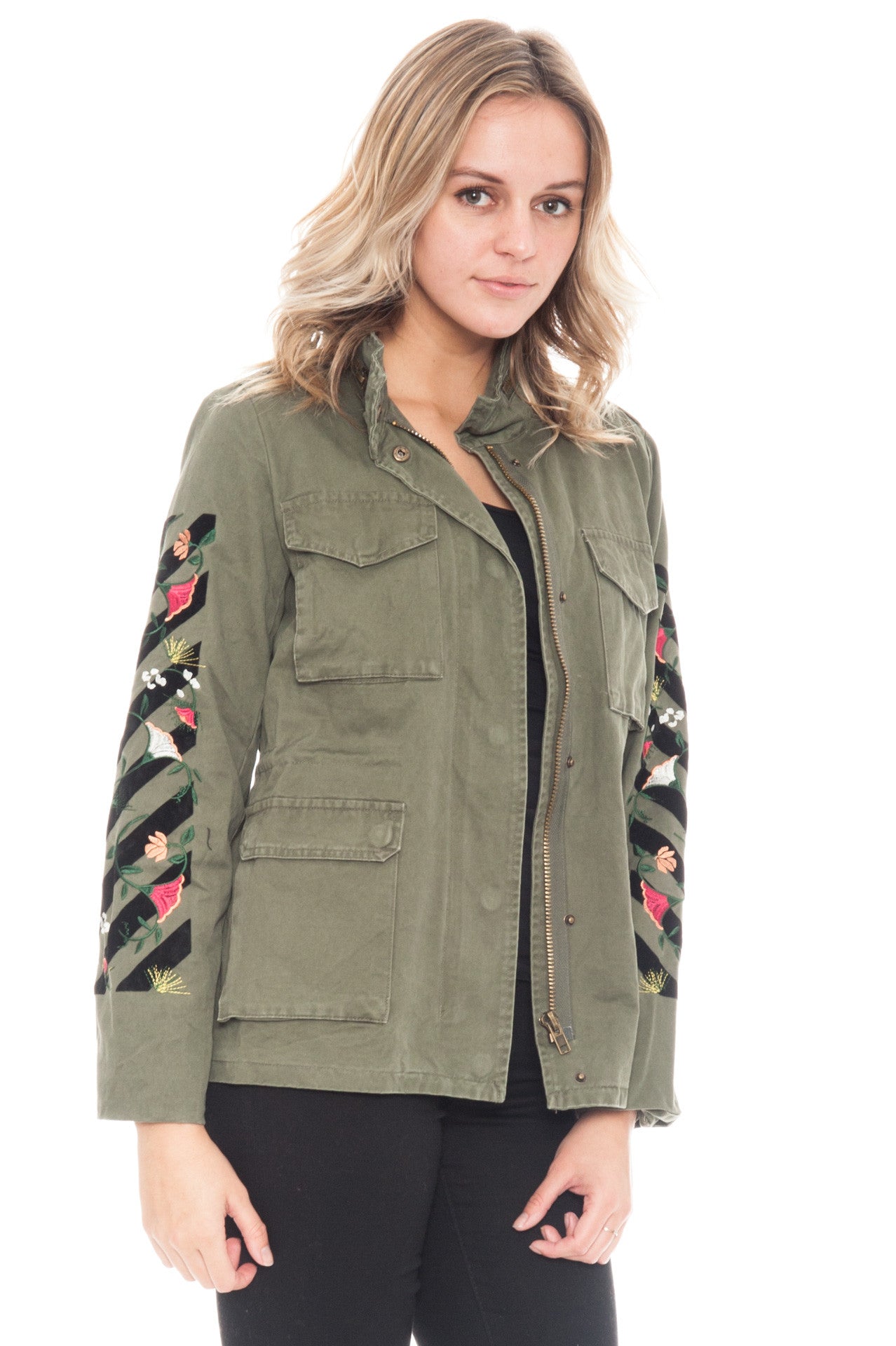 Jacket - Floral Embroidered Sleeve (Final Sale)